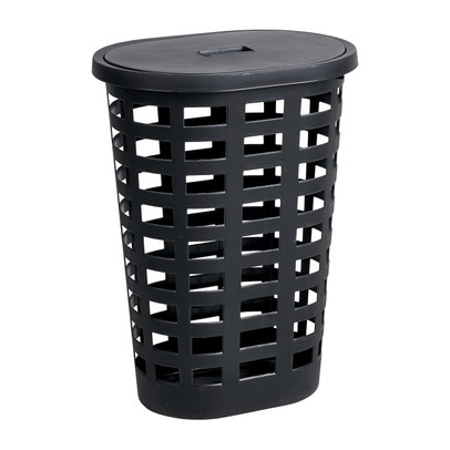 Wasmand ovaal – zwart – 54 liter