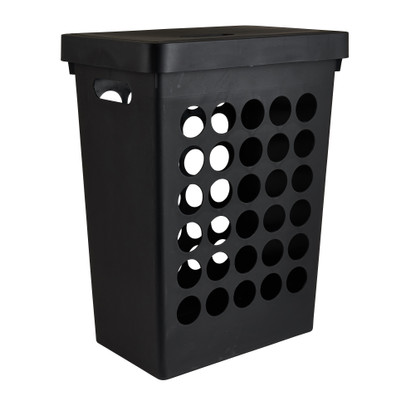 Wasmand vierkant – zwart – 33 liter