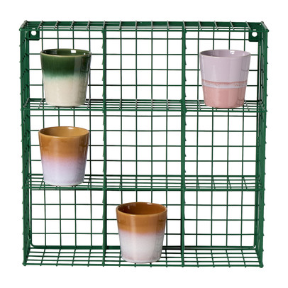 Wandrek wire 9 vakken – groen – 40x40x10 cm