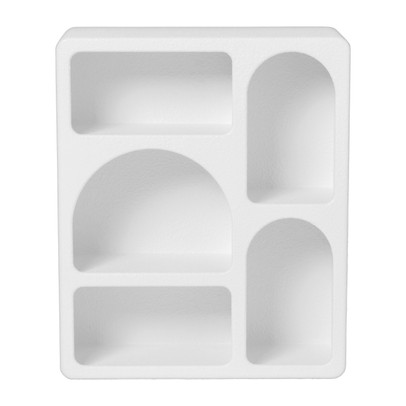 5 vakkenkast Zaha organic – MDF – wit – 48x40x15 cm