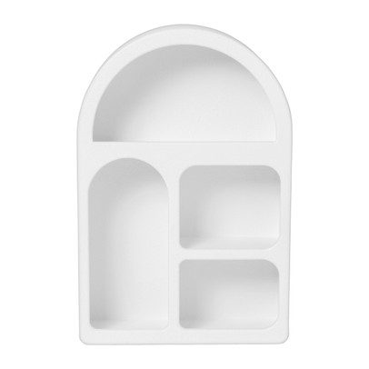 4 vakkenkast Zaha organic met boog – MDF – wit – 60x40x15 cm