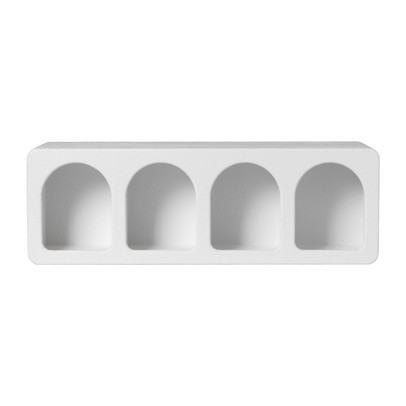 4 vakkenkast Zaha organic – MDF – wit – 20x60x15 cm