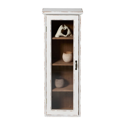 Vitrinekast 1 deur – wit – 80x30x15 cm