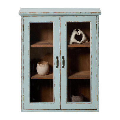 Vitrinekast 2 deuren – groen – 60x50x15 cm