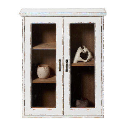 Vitrinekast 2 deuren – wit – 60x50x15 cm