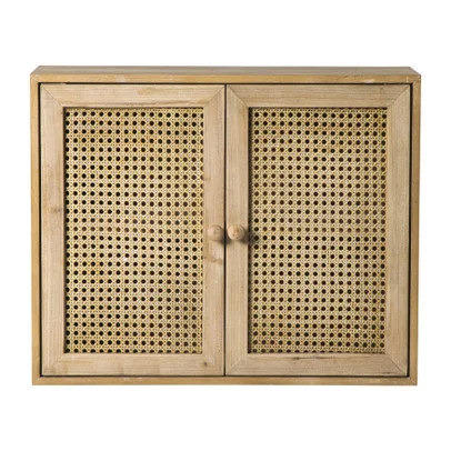 Webbing wandkast Bandung – naturel – 48.5x60x22 cm