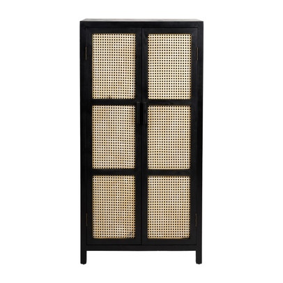 Webbing kast Bandung – zwart – 70x40x140 cm