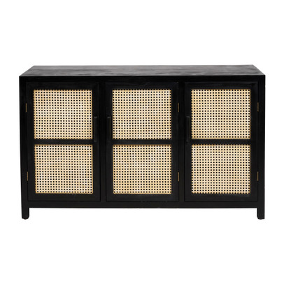 Webbing dressoir Bandung – zwart – 120x40x72 cm