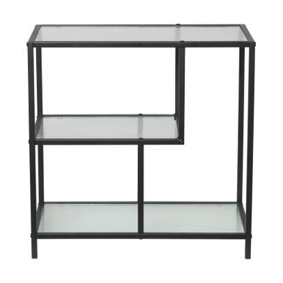Vakkenkast Memphis – glas/ijzer – 60x60x30 cm