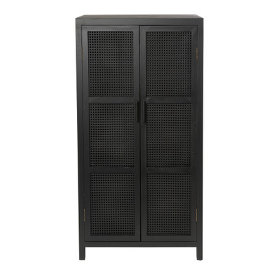 Webbing kast Bandung hoog – zwart – 140x70x40 cm
