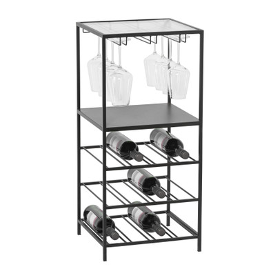 Wijnrek Memphis – metaal/glas – 83x38x35 cm