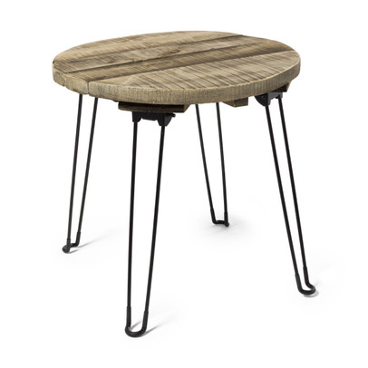 Bijzettafel inklapbaar – gerecycled hout – ø48×44 cm