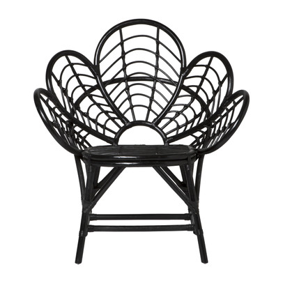 Rotan lotus kuipstoel – zwart – 64x89x97 cm