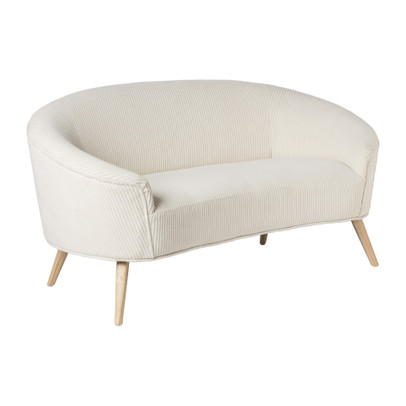 2-zits bankje Didi corduroy – wit – 73x147x73 cm