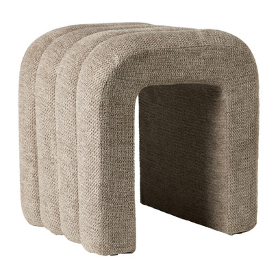 Poef Naomi chenille – taupe – 43x40x35 cm