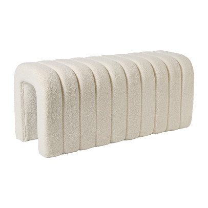 Bank Naomi teddy – wit – 45x100x38 cm