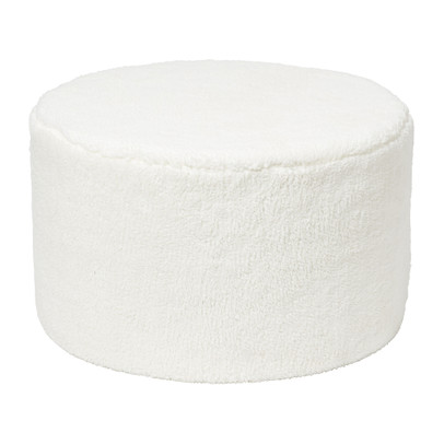 Teddy poef rond – wit – ø55×32 cm