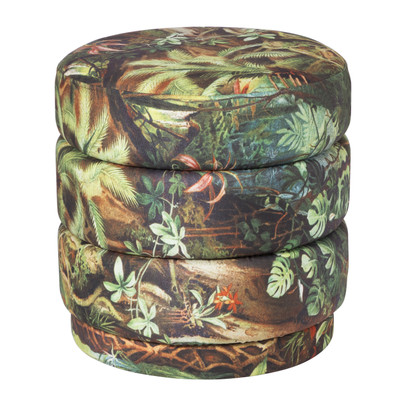 Poef Frida jungle – ø39×40 cm