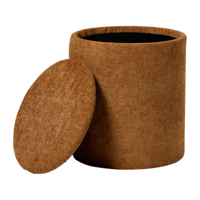 Opbergpoef Debby – bruin – ø35×40 cm