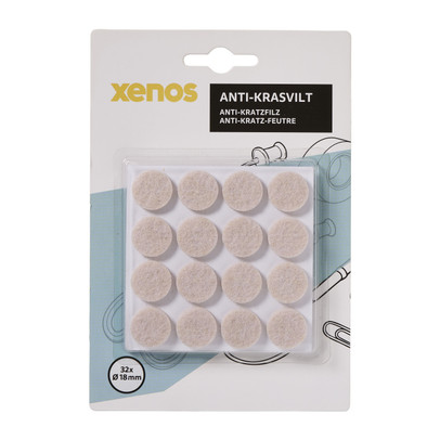 Anti-kras viltjes rond ø1.8 cm – taupe – set van 32