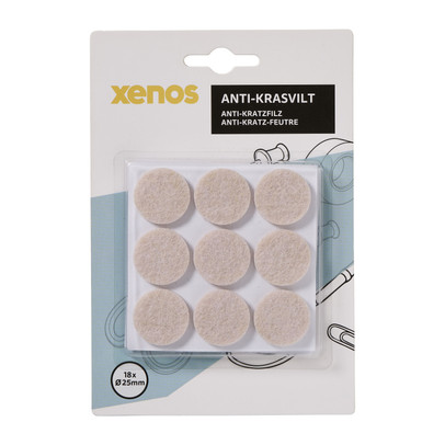 Anti-kras viltjes rond ø2.5 cm – taupe – set van 18