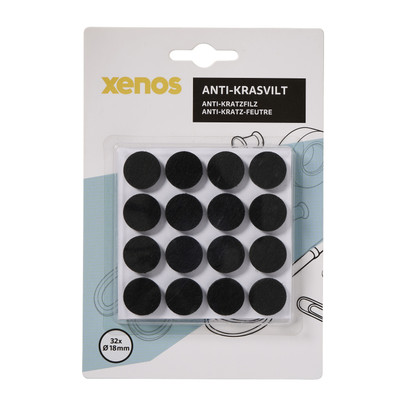 Anti-kras viltjes rond ø1.8 cm – zwart – set van 32