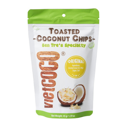Vietcoco kokosnoot chips – original 45 g