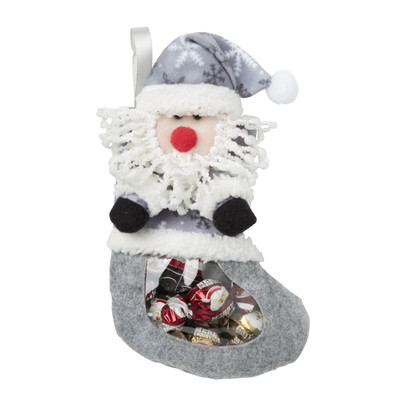 Kerst sok met chocolade – grijs
