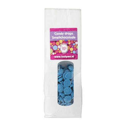Tasty Me candy drops smeltchocolade  – blauw – 300 gram